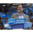 El presidente del PP, Mariano Rajoy, hoy en Leganes.