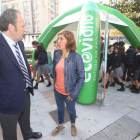 Eloy Garicano y Cristina López Voces, en la presentación de la campaña de reciclaje