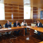 Autoridades autonómicas y comarcales que participaron ayer en la reunión. JCYL