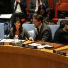 La embajadora de EEUU ante la ONU, Nikki Haley, en la reunión del Consejo de Seguridad