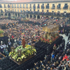 La Dolorosa, el san Juanín y el Nazareno en el momento cumbre de El Encuentro