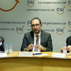 Duran, Espadaler y Mas durante la Comisión Ejecutiva Nacional de CiU.