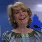 Esperanza Aguirre, en su rueda de prensa de valoración del 24-M, ayer.