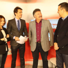 Marisa Vázquez, Miguel Ángel Blanco, Ángel Calvo y Juan Carlos Franco antes de La Tertulia. L. DE LA MATA