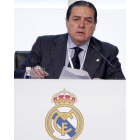 El presidente del Real Madrid, Vicente Boluda, durante la Asamblea