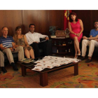 El equipo de gobierno maragato durante la rueda de prensa.
