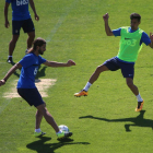 Gonzalo, izquierda, no estuvo en Valladolid por lesión. L. DE LA MATA