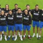 Iván Pérez (cuarto por la derecha), durante su etapa en el Deportivo B.