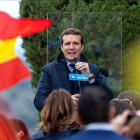 El líder del PP, Pablo Casado, en un acto público en Toledo.