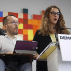 El secretario de Organizacion de Podemos, Pablo Echenique, y la portavoz adjunta, Noelia Vera.