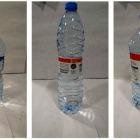 Las garrafas de agua de 1,5 y 5 litros de la marca Condis y Eroski retiradas del mercado. /