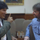 Évole con el presidente de Bolivia, Evo Morales.