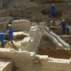 Imagen de la excavación que se desarrolló en los Principia cuando se descubrieron los restos romanos
