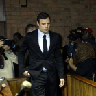 Oscar Pistorius, a su llegada al tribunal de primera instancia de Pretoria.