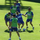 El equipo barcelonés llegó a León a primera hora de la tarde y entrenó en Puente Castro