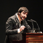 Emilio Gancedo, periodista del Diario de León, durante su intervención, que fue interrumpida por los aplausos en numerosas ocasiones