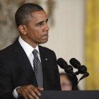 Obama, durante su discurso sobre inmigración en el Ala Oeste de la Casa Blanca.