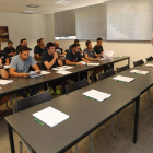 Bomberos de diferentes comunidades acuden a la sede de la Mina Escuela de Albares. L. DE LA MATA