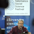 Eric Maskin durante su comparecencia celebrada ayer en Salamanca.