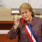Michelle Bachelet, durante su discurso anual en el Congreso, el miércoles.