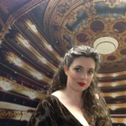 La mezzosoprano leonesa Pilar Vázquez en el Teatro del Liceo, ataviada para su papel de Waltraute.