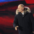 El presidente ruso, Vladímir Putin, durante un acto de su campaña electoral el pasado domingo 18 de marzo en Moscú