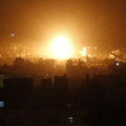 Bombardeo israelí sobre la franja de Gaza el 27 de marzo.