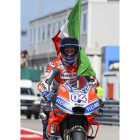 Dovizioso celebra la victoria en el GP de San Marino. PASQUALE BOVE