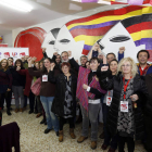 Simpatizantes de Unidad Popular-IU, anoche en la sede.