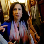 La portavoz del PSOE en el Congreso, Margarita Robles, a su salida de la Junta de Portavoces el pasado 3 de octubre.