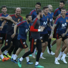 Los jugadores de la selección española se entrenan en Krasnodar.