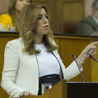 La candidata socialista para presidir la Junta de Andalucía, Susana Díaz, este martes, en el Parlamento autonómico.