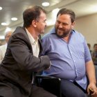 Bosch, candidato a la alcaldía de Barcelona, y Junqueras.