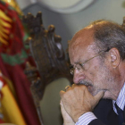 Javier León de la Riva, ayer, en el Pleno celebrado en el Ayuntamiento de Valladolid.