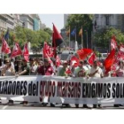 La manifestación de trabajadores de Viajes Marsans recorrió el centro de Madrid.