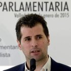 Tudanca, ayer, en su comparecencia ante los periodistas.