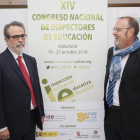 El consejero Fernando Rey y Carlos Utrera, ayer en Valladolid. R.G.