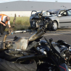 Imagen del accidente del pasado jueves en Cigales.