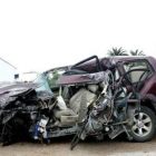 El coche de Domecq, tras el accidente.