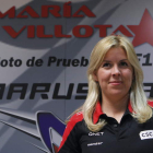 María de Villota el pasado marzo cuando firmó como piloto probadora en Marussia.