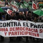 Manifestación contra el paro, en una imagen de archivo en León, la provincia más afectada.