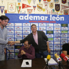 Jorge García Vega, Dani Gordo, Cayetano Franco, José Mario Carrillo y José Carlos Cabero, ayer, en las oficinas del club.