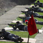 Una de las patrullas, en un momento de la competición disputada en la mañana de ayer en el cuartel de El Ferral.