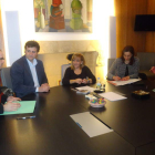 Carrasco en la firma de convenios con cuatro alcaldes del Partido Judicial de León.