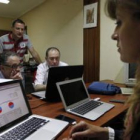 Javier Chamorro, Alejandro Valderas, Eduardo L. Sendino y Gema Cabezas, en la sede de UPL.