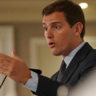 Albert Rivera, durante un desayuno informativo