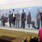Detalle del gran mural sobre Falla que puede verse en el Auditorio hasta el día 30.