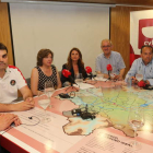 Pereira, Álvarez, Gancedo, Vázquez, De Cela, Arias y Morán, ayer en el Civi de Camponaraya. L. DE LA MATA