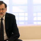 El presidente del Gobierno, Mariano Rajoy, en el palacio de la Moncloa.