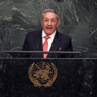 El presidente de Cuba, Raúl Castro, en su intervención en la Asamblea General de la ONU, este sábado.